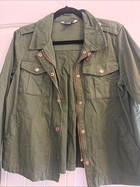 Market & Spruce Olive Utility Jacket with Rose Gold Hardware